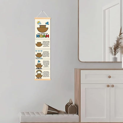 Noah's Ark Banner, Church Banner, Christian Rustic Hanging Door Flag, Farmhouse Decorations Outdoor Indoor, Church Activity Decor, Bible Lesson, Scripture and Words Decorations