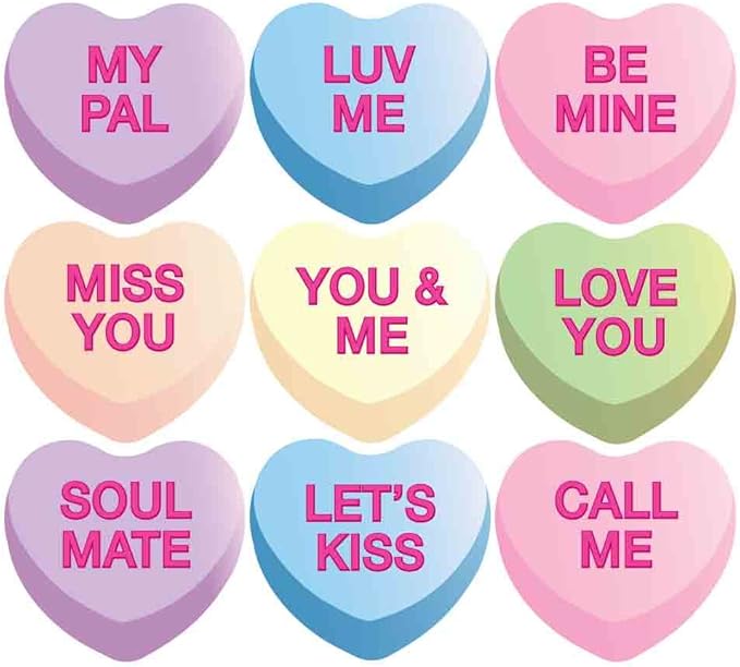 VictoryStore Valentine's Yard Decorations Hanging Candy Hearts, Outdoor Valentine's Day Decorations, 12372 Set of 9 Corrugated Plastic Hearts