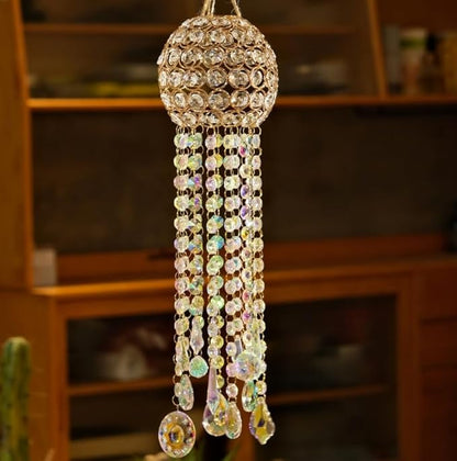 Crystal Wind Chime Light Catcher Suitable for Window Hanging Suitable for Home Indoor and Outdoor Garden Decoration Light Catcher (Medium)