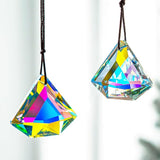 H&D HYALINE & DORA 1.9" Crystal Prisms Sun Catcher Set of 2 AB Colored Suncacther Indoor Window Prisms Suncatcher,Hanging Crystals for Windows Home Garden Decor