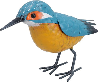 AB Tools Hand Painted Metal Kingfisher Garden Ornament Sculpture Gift 8.5x12x20cm