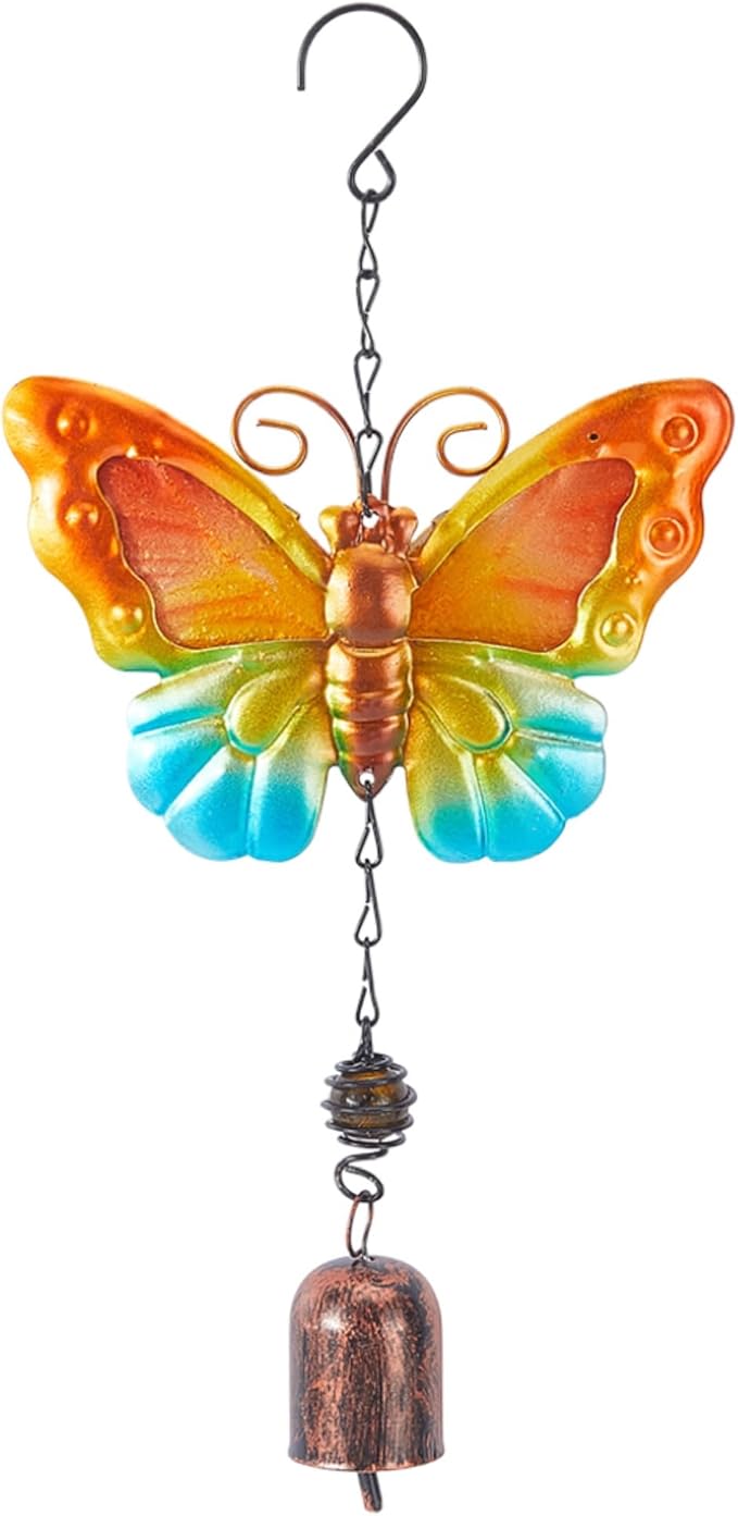 WADORN Metal Butterfly Wind Chimes, Funny Butterfly Wind Bells Lucky Butterflies Hanging Windchimes Garden Decorations for Indoor Outdoor Yard Patio Home Garden Balconies Ornament Housewarming Gifts