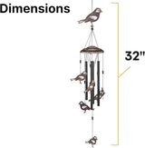 VP Home 32" H Soothing Songbirds Wind Chimes for Outside Unique Songbirds Soothing Windchimes Outdoor Decorations Garden Decor Songbirds Gift for Women, Mom, Grandma, Unisex