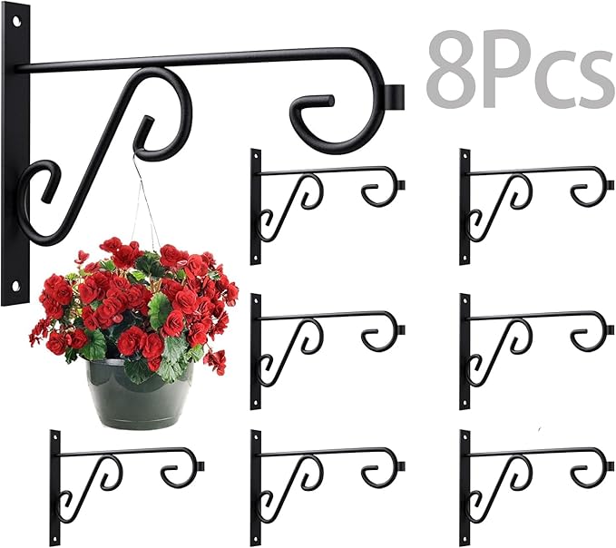 8Pack Plant Hanger Bulk 6In Metal Wall Hook,Anti-Rust Indoor Outdoor Wall Hangers for Bird Feeders, Planters, Lanterns, Wind Chimes,Doorplate