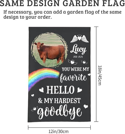 Personalized Pet Memorial Gifts for Loss of Cow Dog Cat, Customized Pet Memorial Stone, Pet Memorial Gifts for Pet Owner Dog Mom Cat Lover, Pets Cemetery Decorations for Grave