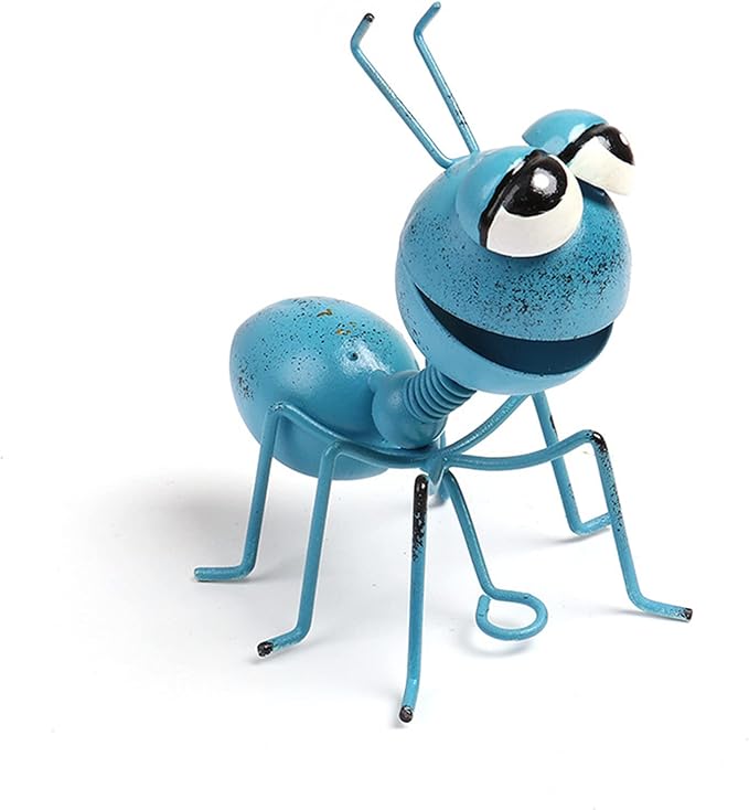 PROW® Gardening Metal Crafts Ant Garden Decoration 3D Metal Ant Garden Decoration Wall Art - Indoor and Outdoor Home Colorful Insect Sculptures Décor