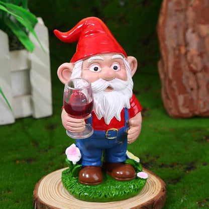 Garden Gnome Statue, 12 inch Outdoor Lawn Decoration, Weather Resistant Resin, Freestanding