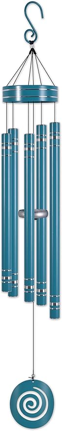 Sunset Vista Designs Metal Wind Chime Vista Classics Galaxy Etched Aluminum Windchime with Spiral Windcatcher, Sea Breeze, 41" Long