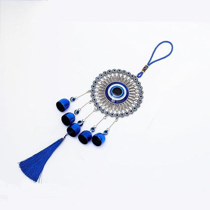 Creative Handmade Alloy Wind Chime Evil Eye Butterfly Sunflower Talisman Pendant Handmade Good Luck Charm, Car Kitchen Home Garden Patio Office (1pc Evil Eye)
