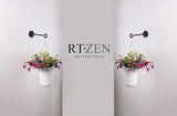 RTZEN Plant Hangers Outdoor or Indoor - Wrought Iron Metal Hanger Indoor Hook - Heavy Duty Wall Bracket Hooks for Hanging Plants Baskets Lanterns Wind Chimes - 2 Pack (Black Swirl Hooks)