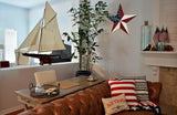 Metal Barn Star Yard Sign Patriotic Garden Stakes Hanging Ornament with Stake Outdoor 4th of July Lawn Decoration Party Supplies USA Flag Decor for Independence Day Memorial Day (H)