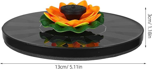 Toddmomy Solar Bird Bath Fountain Floating Lotus Pond Fountain 16cm Solar-Powered Water Pump for Outdoor Garden and Fish Pond Decor