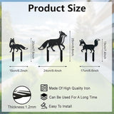 WADORN 3 Styles Fox Metal Decorative Garden Stakes, Funny Fox Family Metal Outdoor Statues Animals Black Silhouette Ornament Gifts Cute Animals Outdoor Decor for Garden Backyard Patio Lawn Walkways