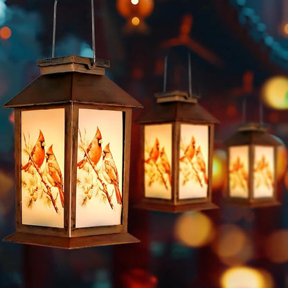 Cardinal Lantern, Lover Gifts for Mom/Grandma/Women/Sister,Solar Light Gifts Solar Lanterns Outdoor Waterproof Fairy Lights Led Mason Jar Hanging Cat Lamps Decor for Garden Yard Patio