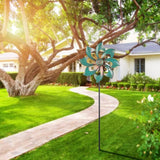 VEWOGARDEN Single-Blade Wind Spinner, Outdoor Metal Wind Spinner with Floral Design for Yard, Garden, Lawn Decor, 10 Inch, 2 Pack