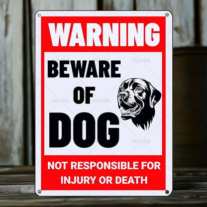 Beware of Dog Sign Labrador Metal Sign Warning Beware of Dog Signs for Fence Outdoor Farm Garden Gate Home Yard Decor 8x12 Inch