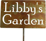 Classic Metal Garden Markers Clearance Items 20 to 33 Inches Tall (Libby's Garden 21", Naturally Rusted)