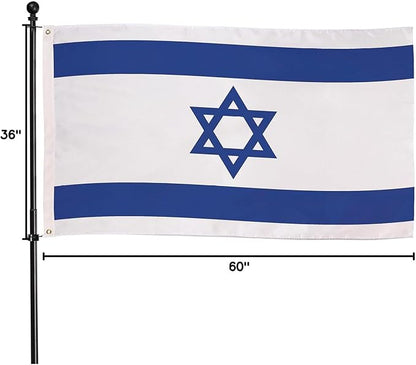 Evergreen Israel Flag 3x5 Outdoor Double Sided, National Flags for Outside with Grommets, Israeli 3-Ply Banners for Garden Patio, Indoor Wall Decor for Room, Works with Standard Estate Flag Poles