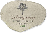 GiftsForYouNow Personalized Memorial Watercolor Tree Small Flat Garden Stone
