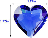 Together-life 2 Pack Heart Crystal Ball Prism Pendant, Clear Glass Crystal Suncatcher Rainbow Maker for Window, Indoor Outdoor Garden Hanging Décor(Blue)