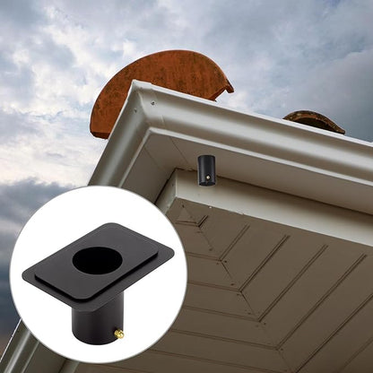 2 Pack Rain Chain Gutter Adapter, Metal Finished Black Powder Coated Standard Gutter Adapter, Rain Chains for Gutters with Bolt, Rain Chain Installation for Rain Chain, Black