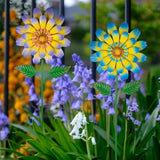 Metal Flower Decorative Garden Stakes,2 Pack Spring Outdoor Decor Large Metal Yard Art for Flower Bed Yard Lawn Decor