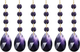 PATIKIL Teardrop Crystal Chandelier Pendants Beads, 6 Pack 120mm Length 38mm Chandelier Prisms Parts Ornaments Hanging Beads for DIY Arts Crafts Decoration, Dark Purple