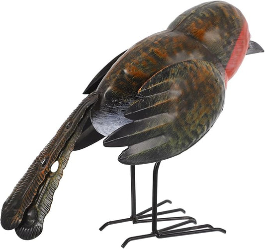 GANAZONO Small Metal Bird Statue Garden Iron Figurine for Outdoor Decor Sculpture for Patio and Rustic Home Decoration