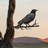 OULYDEKO Raven Decor,Metal Birds Yard Decor,Metal Yard Art Outdoor and Garden,Tree Decorations Outdoor,Yard Animals,Black Crows Halloween Decor