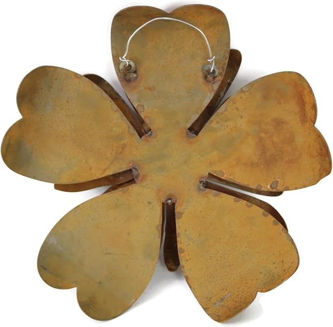Metal Rustic and Colorful Flower Stakes Ranging from 9.5 to 36 Inches Tall (Sunflower Wall Hanger 14.5" Tall, Naturally Rusted)