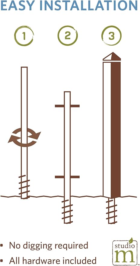 Studio M Art Pole, PVC Weather Resistant Pole with Vinyl Bowl 16 inches Tall Outdoor Decoration for Gardens, Patios, Yards, Landscaping and Birding Accessories, Find Peace from Within
