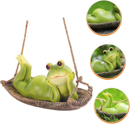 UPKOCH Adorable Hanging Frog Ornament Resin Garden Frog Figurine for Outdoor Decor for Tree Decoration Unique Garden Frogs Statue Charming Home Accent