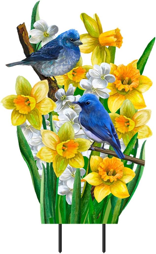 Briarwood Lane Bluebirds and Daffodils Metal Art