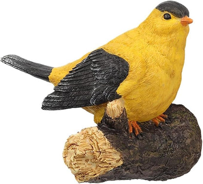 Bird Model Resin Bird Figurine Tropical Tree Hanging Ornaments Animal Bird Statue for Wedding Garden Fence Porch Decoration - Yellow