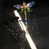 14'' Dragonfly Decor Stained Glass Suncatcher for Windows Hanging Crystal Sun Catcher Prism Rainbow Maker Pendant Ornament for Christmas Tree