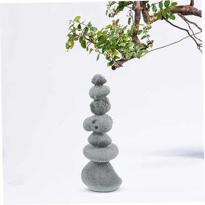 Mipcase Zen Garden Stone Decoration Fake Rock Ornament for Living Decor for Outdoor Garden Flower Pot Landscaping and Fish Tank Micro Landscape Light Grey