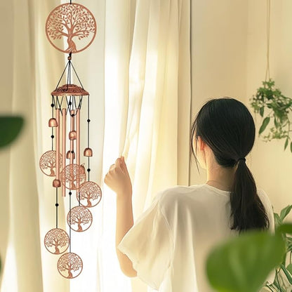 Large Aluminium Wind Chimes 33" Outdoor Deep Tone Memorial Wind Chime with Tree of Life Wind Catcher, Sympathy for Loss of Loved Mom Father,Metal Wind Chimes for Garden Patio Home Decor