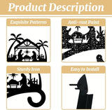 peacoblue Iron Plant Hangers Hooks for Outdoor Indoor Hanging Plants Flower Fern Pots Lantern Bird Feeder,11.8"x14.7" Weather Resistant Metal Wall Holder for Porch Garden Farmhouse(Nativity)