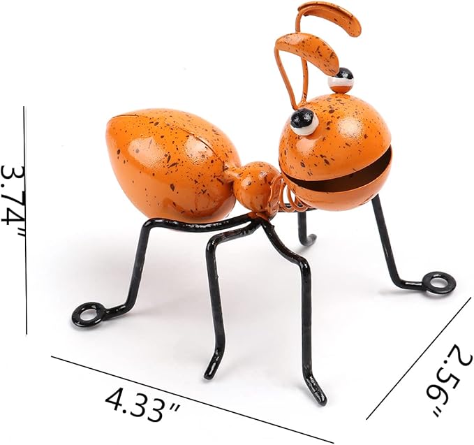 Mentorart Metal Ants Garden Decor, Wall Decoration Lawn Bar Bedroom Living Room Hanging Decoration, Sculpture Ant Art Accents Yard Fence Ornaments, Office Set of 4