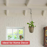 2 Pack 6 Inch Premium Decorative Metal Iron Wall Hook, Rustic Plant Hanger, Indoor Outdoor Gardening Bracket Hook, for Planters, Bird Feeders, Lanterns, Wind Chimes, by RIGHT+LEFT (Black)