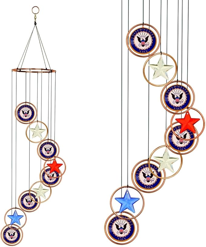 Red Carpet Studios 15181 Patriot Spiral Wind Chime, 32" Long, Multicolor