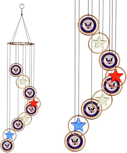 Red Carpet Studios 15181 Patriot Spiral Wind Chime, 32" Long, Multicolor
