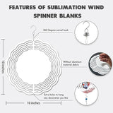 10 Pack 10 inch Wind Spinner Blanks, 2 Sided Printable Stainless Steel Metal Wind Powered Kinetic Sculpture for Yard and Garden