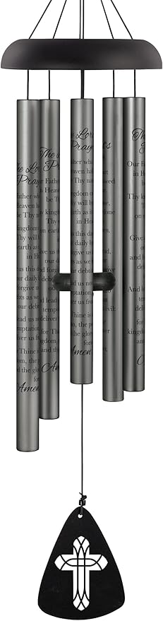 The Bridge Collection 30" 'Lord's Prayer' Christian Bible Verse Wind Chime - Windchime for Outdoor Garden Patio/Porch