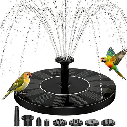 Solar Fountain for Bird Bath: Solar Powered Water Fountain with 6 Nozzles - Mini Fountains Pump for Garden, Pond, Pool, and Outdoor (2, 6.3")