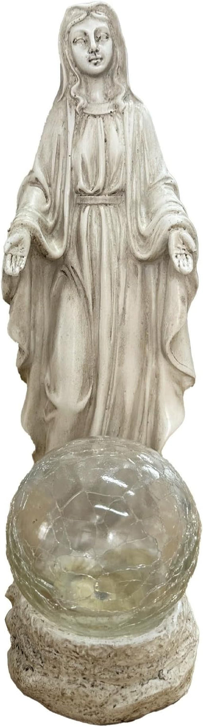 Solar Garden Decor Virgin Mary Figure with Lights,Blessed Mother Outdoor Statue for Home/Garden Decor, Gift for Women/Monther(11.22" H)