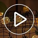 Pineapple Solar String Lights 15ft 20 LEDs - Waterproof (2 Pack)