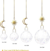 Sun Catcher Gold Chains Hook for Crystal Ball Pendant Suspension Window Prism DIY Christmas Tree Decoration 18inch 4pcs Sun Moon