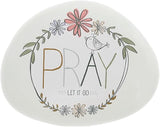 Pavilion Gift Company - Pray - 4" Garden Stone Outdoor Indoor Prayer Faith Religion Faithful Religious Ornamental Weatherproof Stone Home Garden Decor