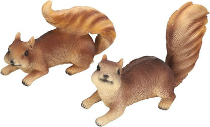 2 Pcs Animal Garden Statue, Resin Simulated Animal Figurines, Outdoor Yard Decorations for Home, Patio, Lawn, Terrace, Backyards Ornament